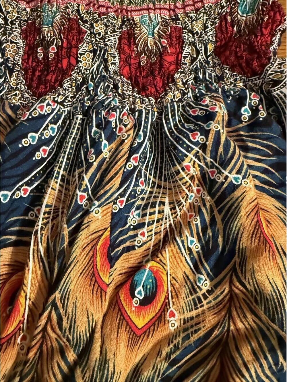 Boho Wide Leg Pants Made In Thailand Stretches From Small To Large - Picture 9 of 9